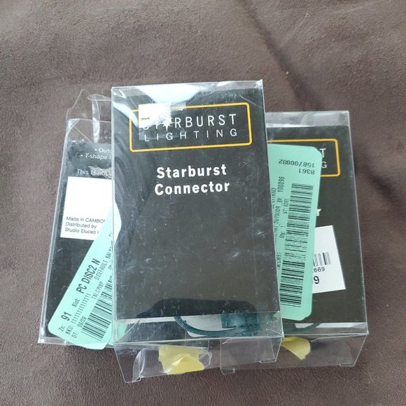 3 Starburst Brand Outdoor Lighting T Connectors Dark Green New Deadstock - Picture 1 of 3